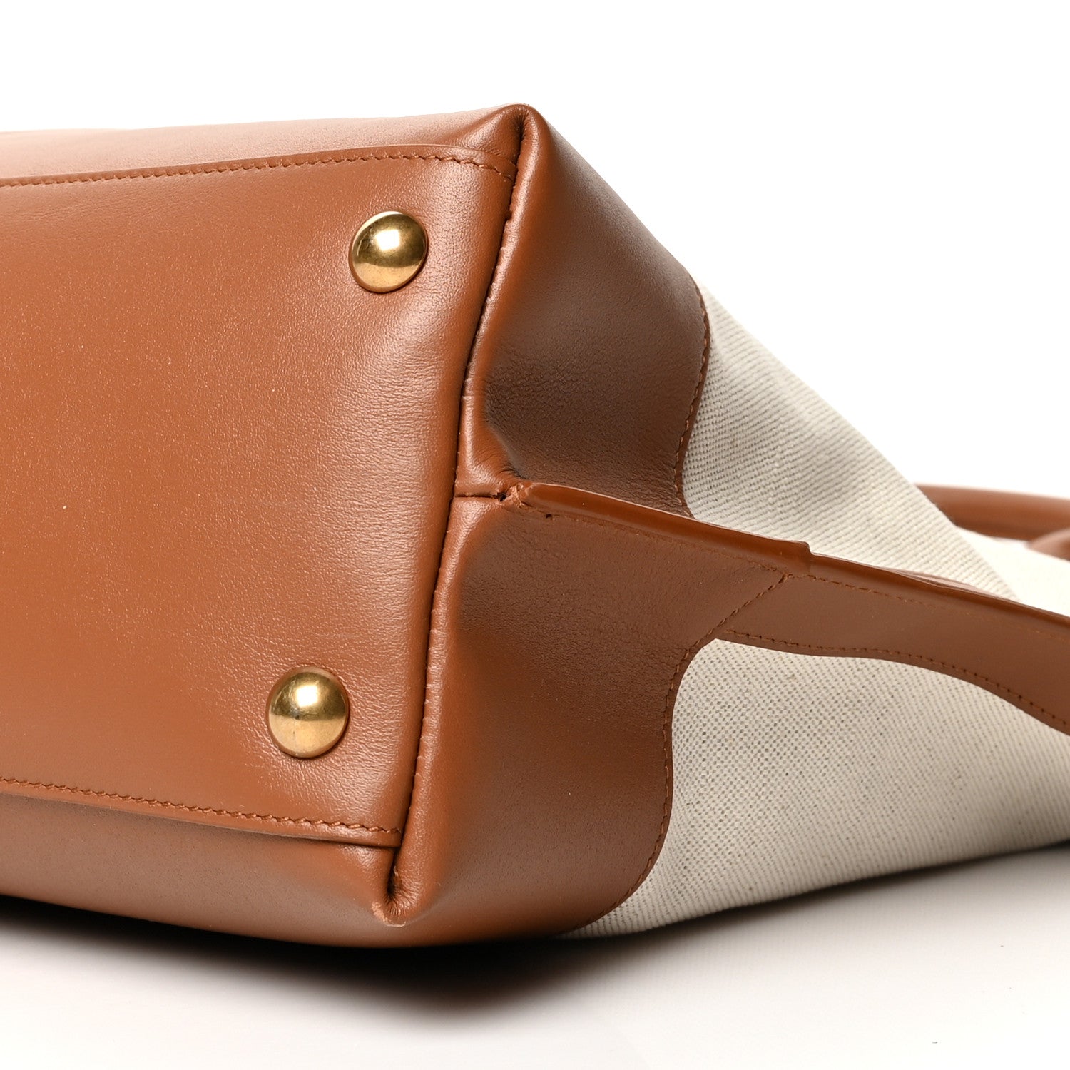 Saint Laurent Calfskin Linen Two Tone Cabas Tote Beige 9 of 9