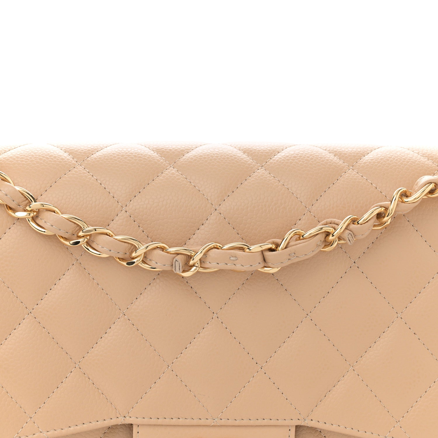Chanel Caviar Quilted Jumbo Double Flap Beige 8 of 13