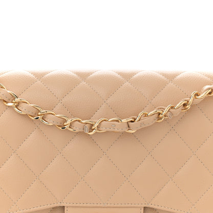 Chanel Caviar Quilted Jumbo Double Flap Beige 8 of 13