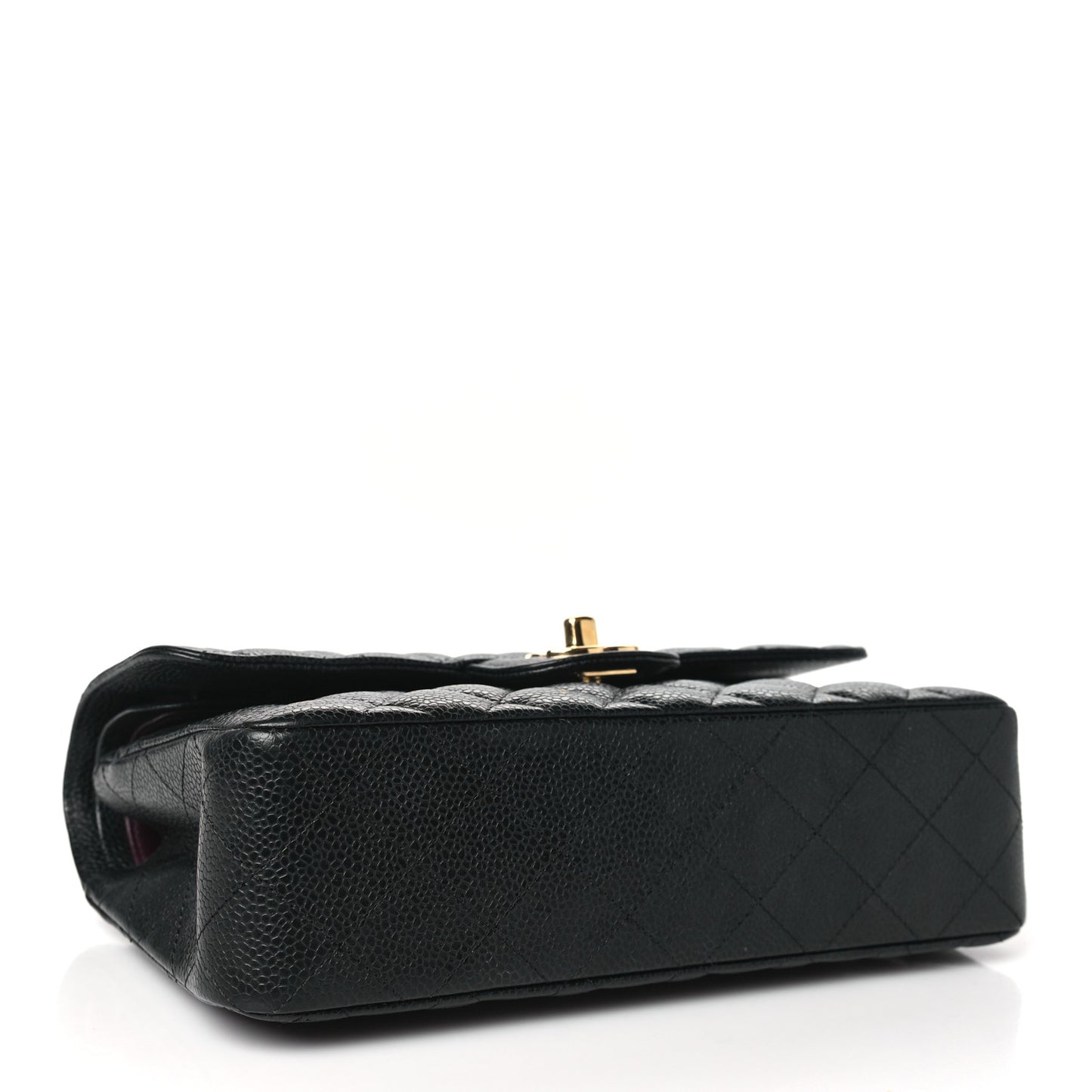 Caviar Quilted Small Double Flap Black