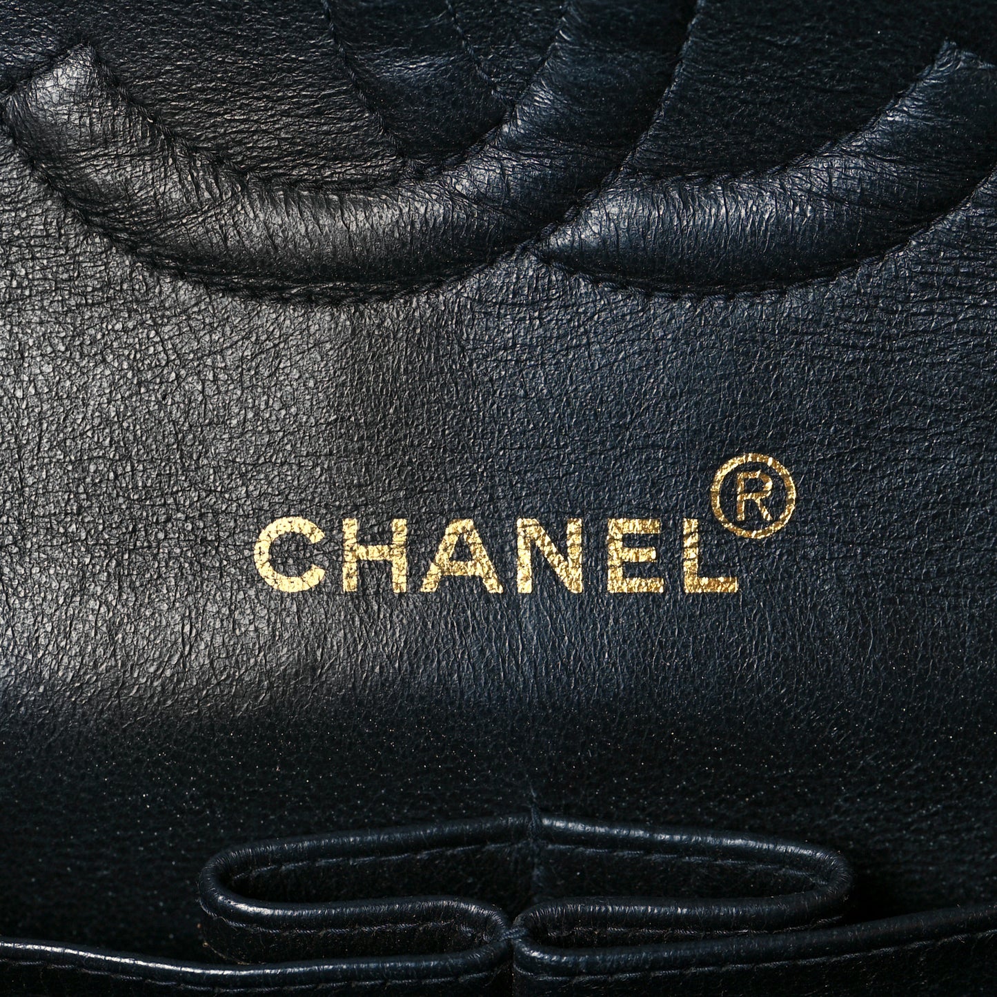 Canvas Camellia Embroidered Medium Double Flap Black