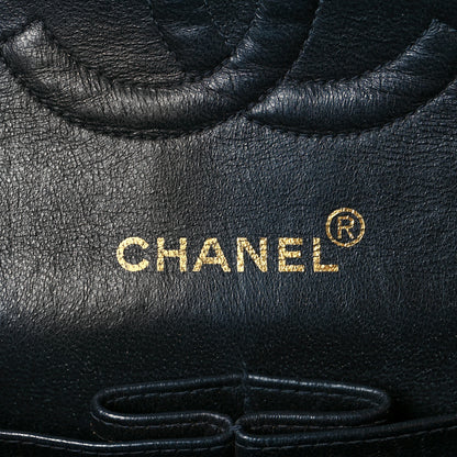 Chanel Canvas Camellia Embroidered Medium Double Flap Black 6 of 10