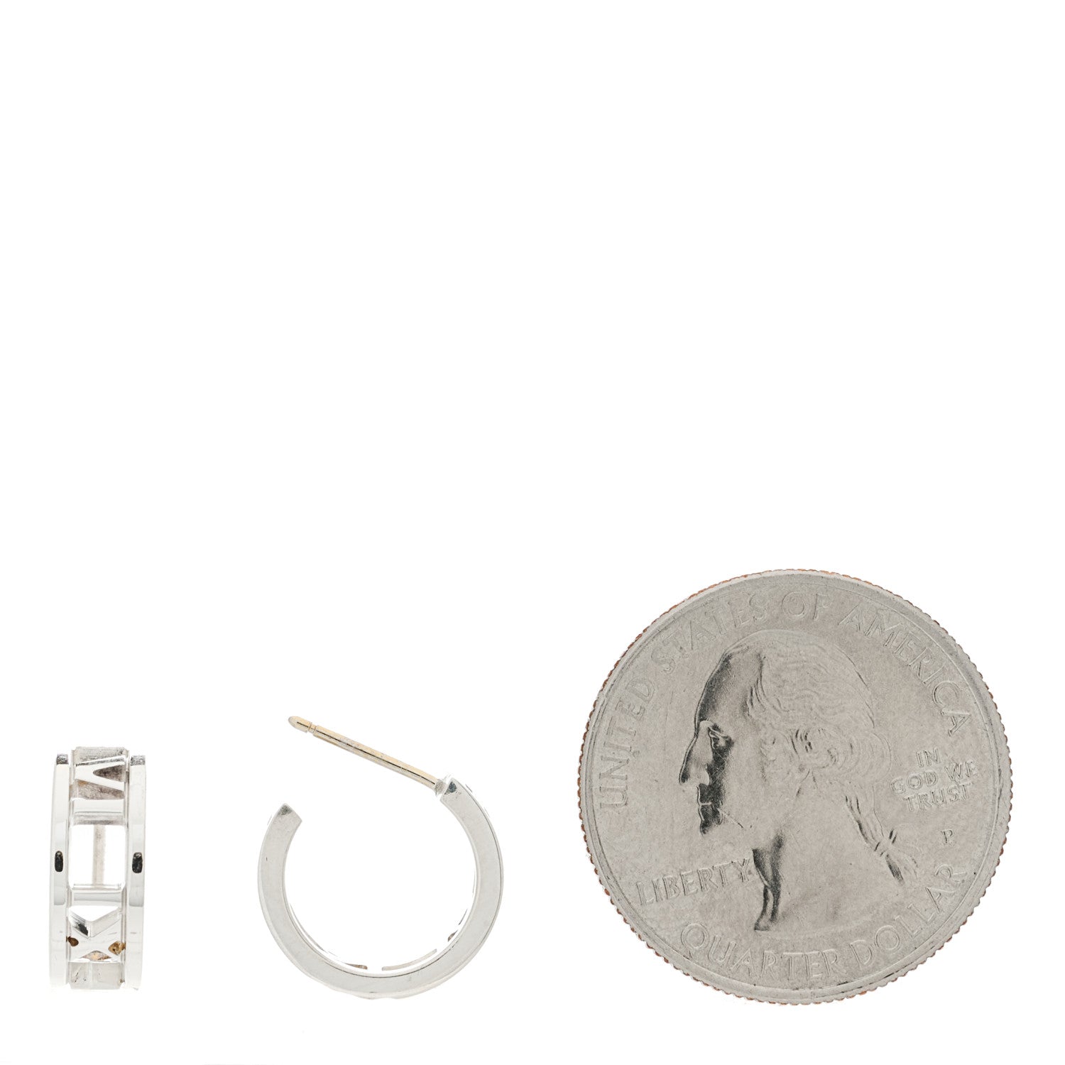 Tiffany Sterling Silver Small Atlas Open Hoop Earrings 2 of 4