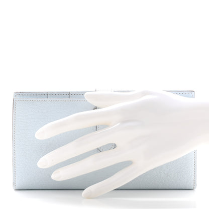 Hermes Chèvre Mysore Bearn Gusset Wallet Bleu Brume 2 of 9