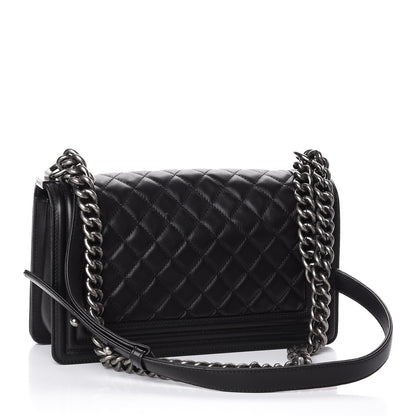 Chanel Lambskin Quilted Medium Boy Flap Black 2 of 11