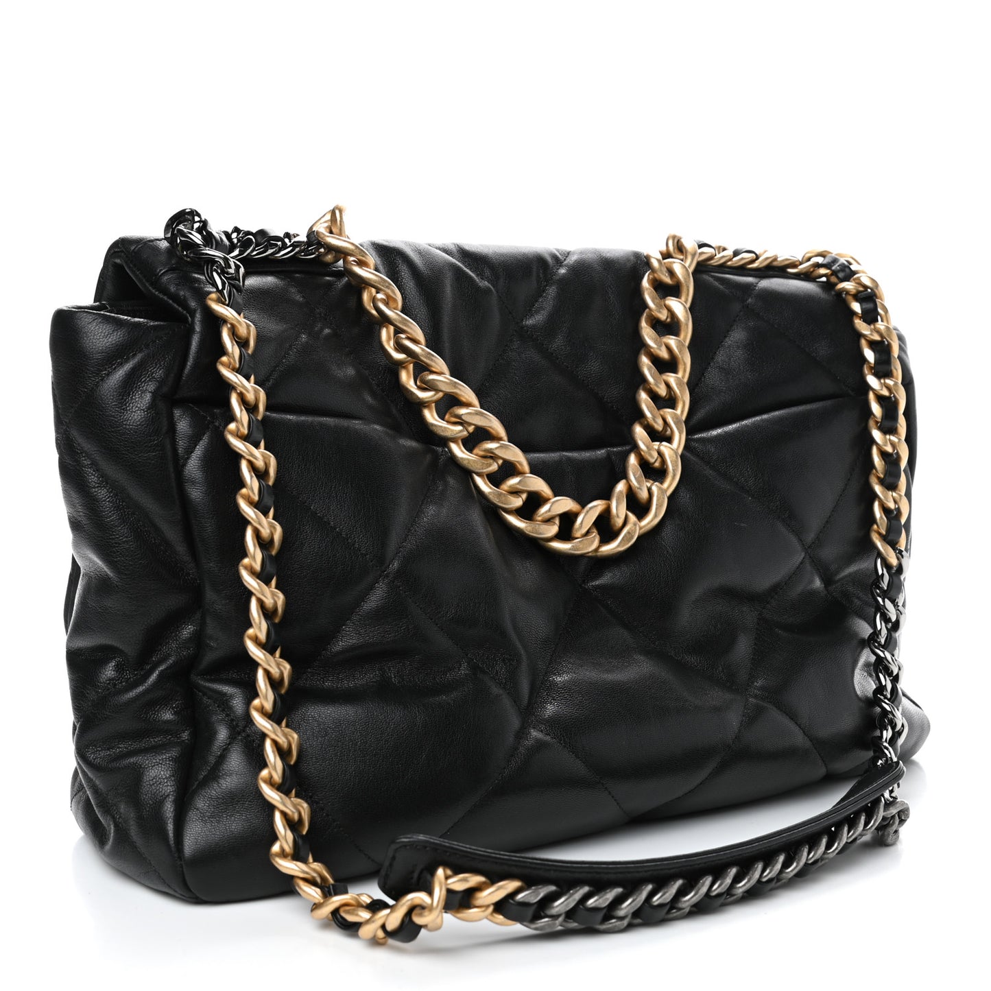 Goatskin Quilted Maxi Chanel 19 Flap Black