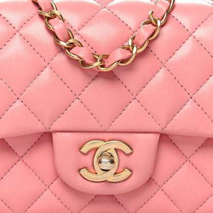 Chanel Lambskin Quilted Mini Rectangular Flap Pink 8 of 12