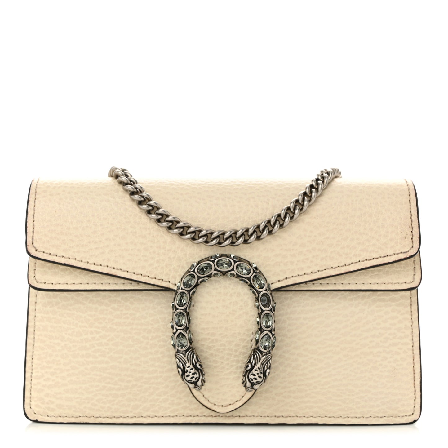 Dollar Calfskin Crystal Super Mini Dionysus Shoulder Bag Mystic White Black Diamond