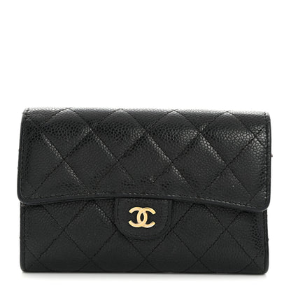 Chanel Caviar Quilted Medium Flap Wallet Black 1 of 10