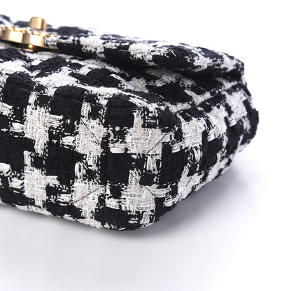 Chanel Tweed Quilted Medium 19 Flap Black Ecru White 9 of 9