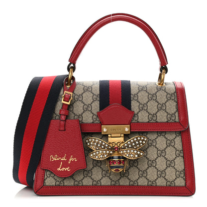 Gucci GG Supreme Monogram Small Queen Margaret Top Handle Bag Red 1 of 10