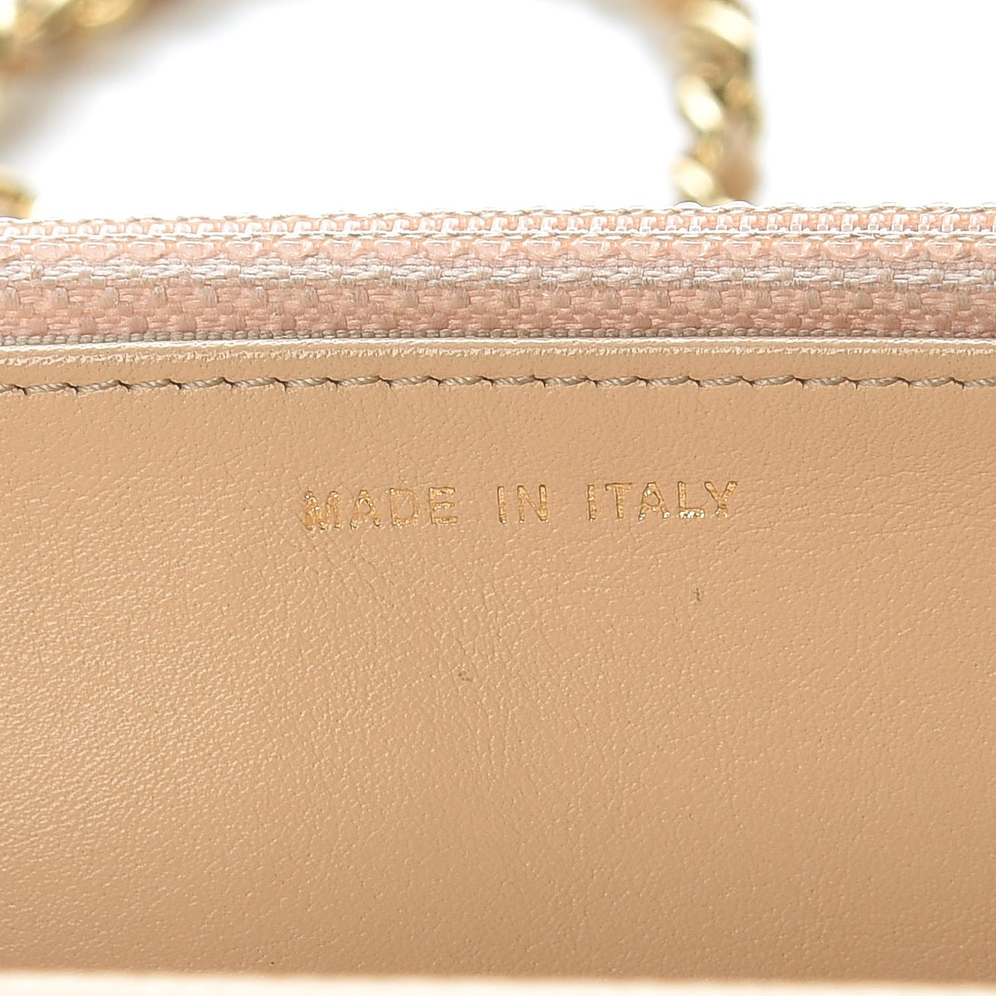 Caviar Quilted Wallet On Chain WOC Beige Clair
