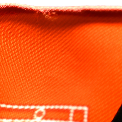 Hermes Silk Gavroche Sellier Pocket Square Scarf Orange White 5 of 5