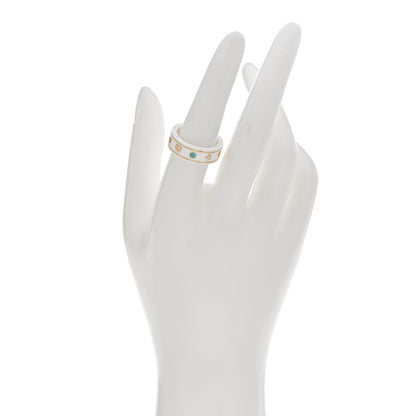 Gucci 18K Yellow Gold Ceramic Topaz Icon Band Ring 54 7 White 2 of 5