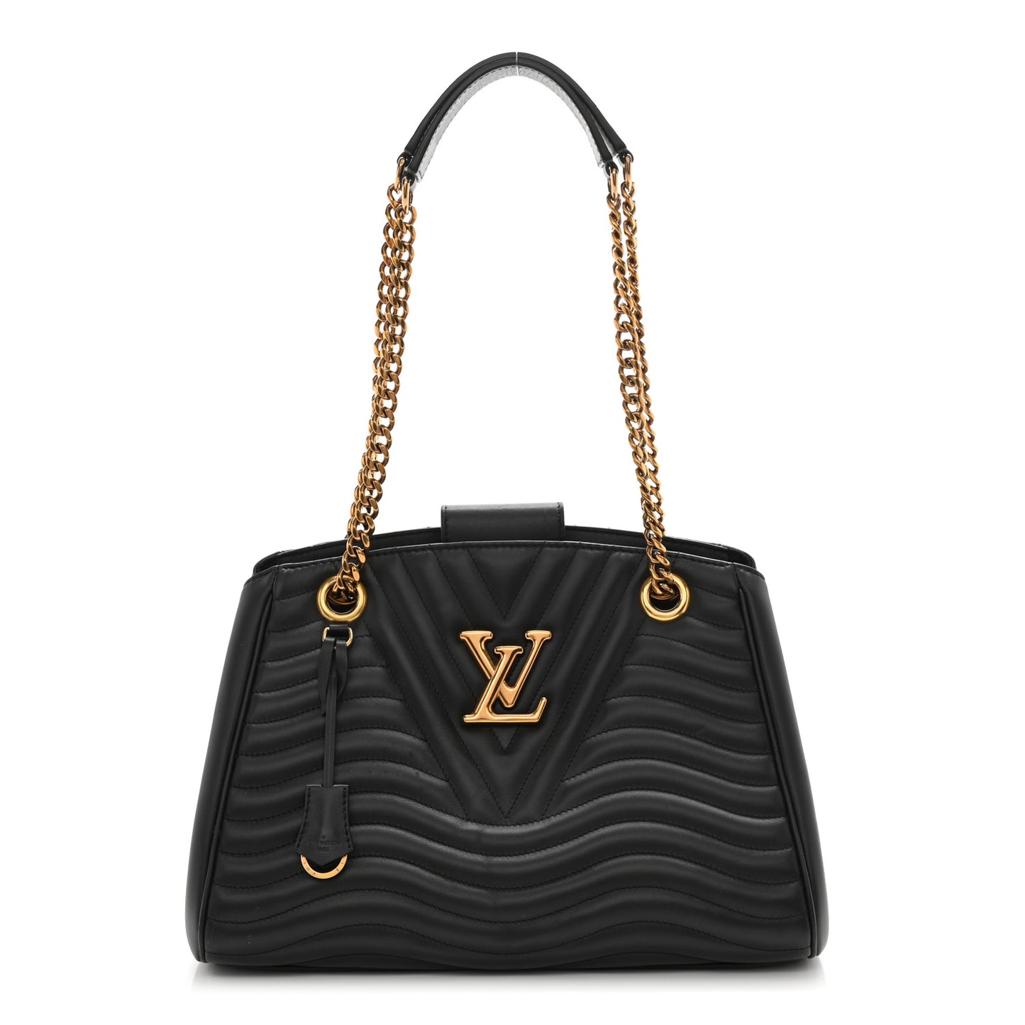Calfskin New Wave Chain Tote Black