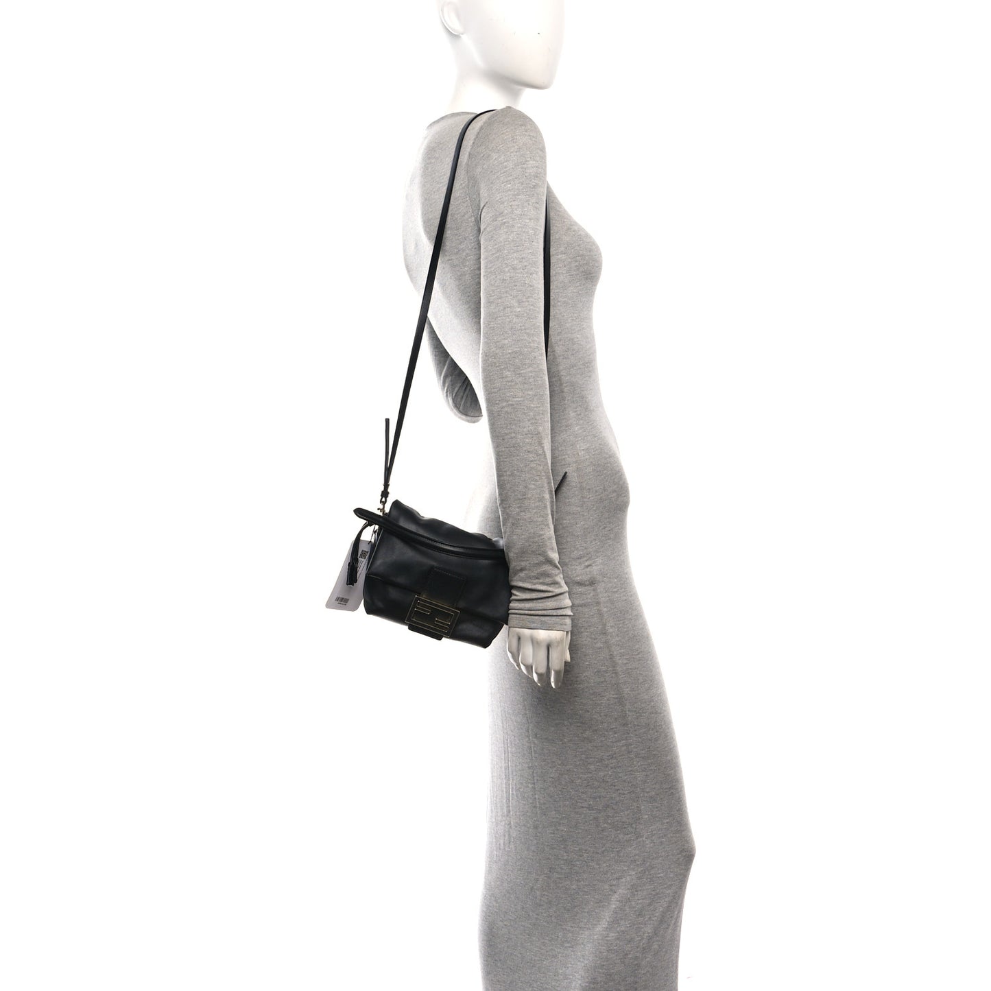 Shiny Nappa Small Mamma Baguette Black