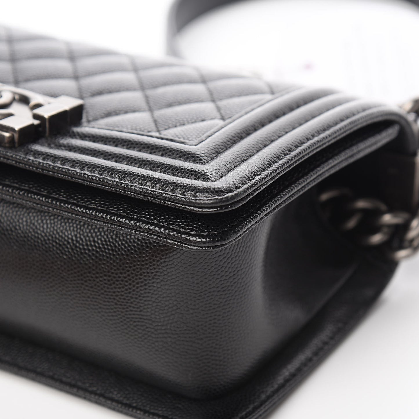 Caviar Quilted Small Boy Flap Black