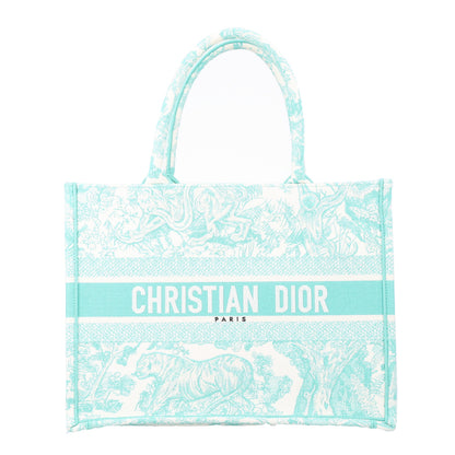 Christian Dior Canvas Embroidered Medium Dioriviera Toile De Jouy Book Tote Aquamarina 1 of 10