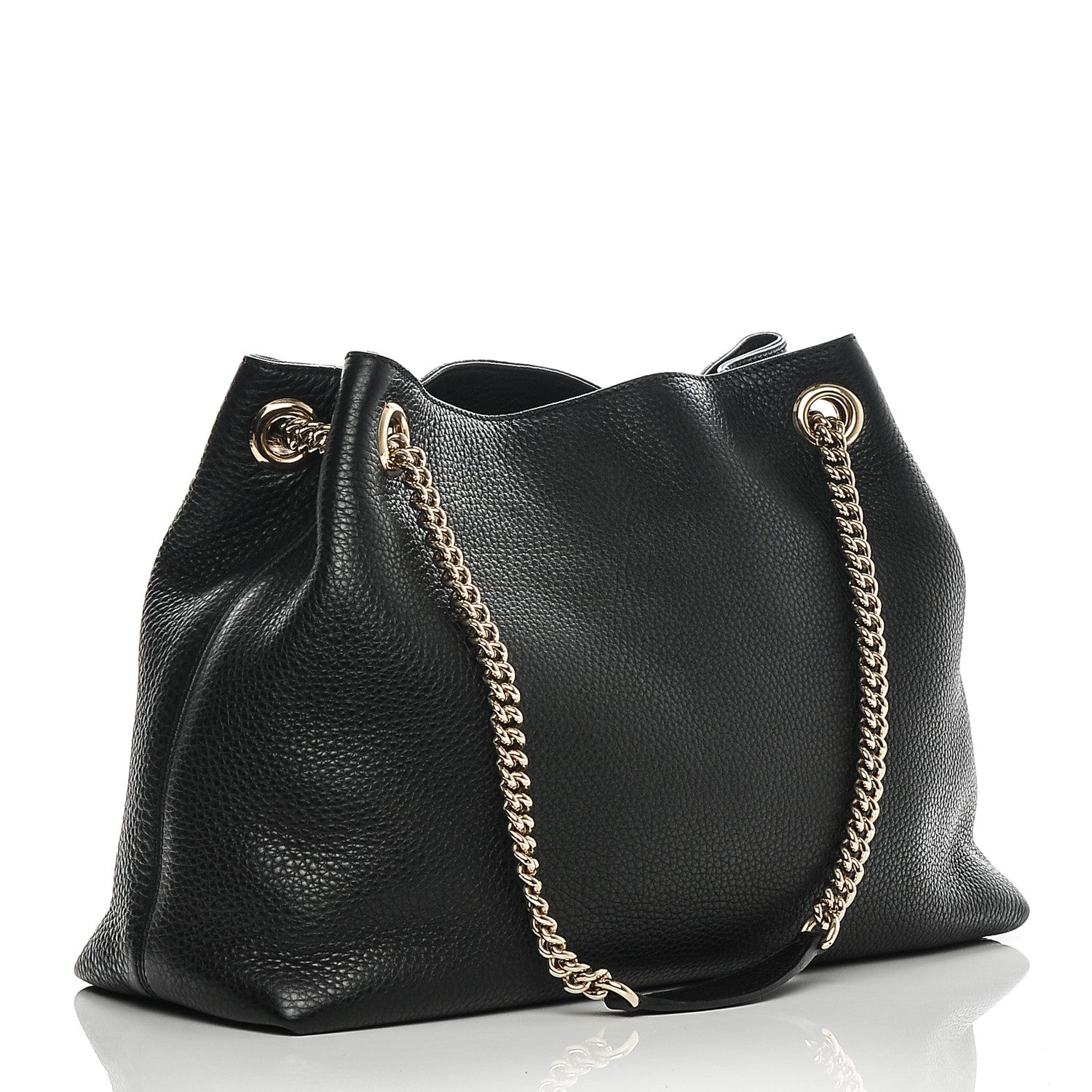 Gucci Pebbled Calfskin Medium Soho Chain Shoulder Bag Black 3 of 6