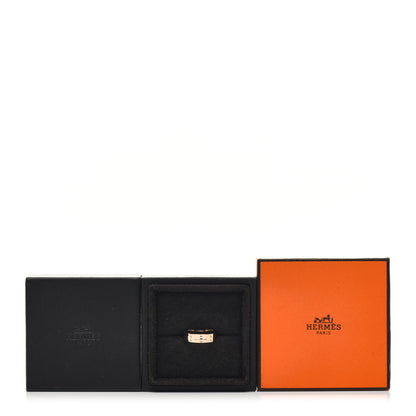 Hermes 18K Rose Gold Diamond PM Kelly Ring 53 6.5 5 of 5