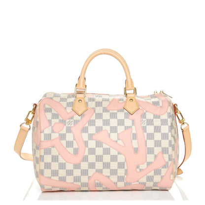 Louis Vuitton Damier Azur Tahitienne Speedy Bandouliere 30 Rose Ballerine 1 of 6