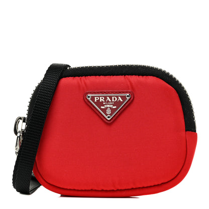 Prada Trick Tessuto Nylon Cargo Pouch Rosso Black 1 of 8