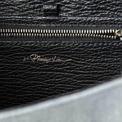 3.1 Phillip Lim 3.1 Textured Calfskin Denim Mini Pashli Satchel Black 5 of 11