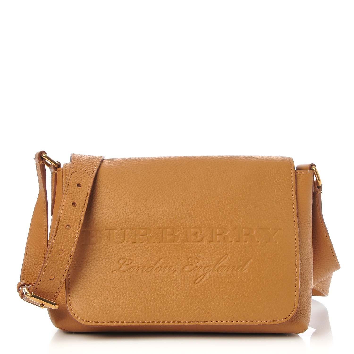 Burberry Signature Grain Small Burleigh Crossbody Bag Ochre Yellow 1 of 9