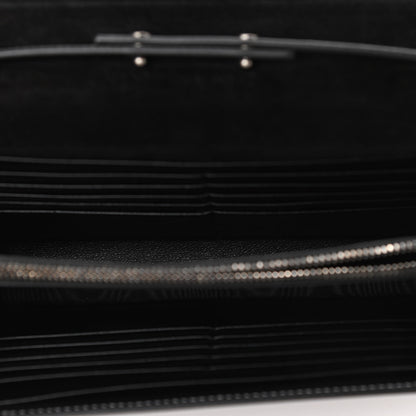 Saint Laurent Metallic Calfskin Monogram Chain Wallet Argento 5 of 11