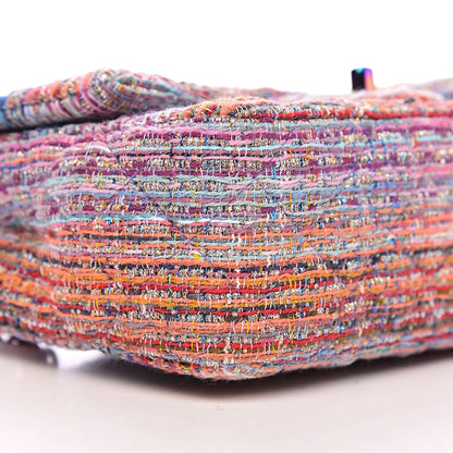 Chanel Tweed Quilted Mini Rectangular Flap Blue Pink Orange 8 of 10