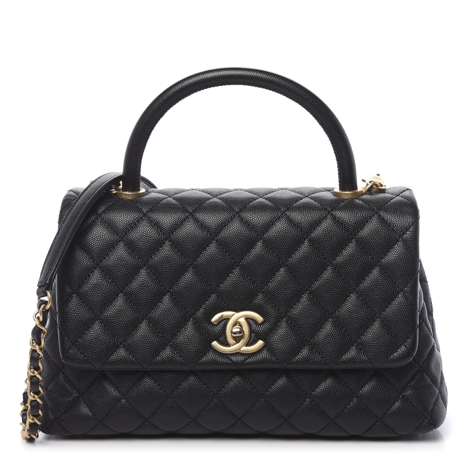 Chanel Caviar Quilted Small Coco Handle Flap Black 1 of 10