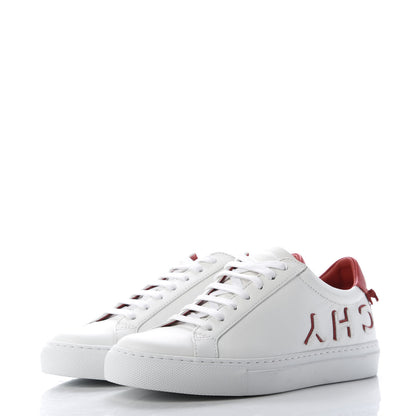 Givenchy Calfskin Reverse Logo Womens Urban Street Sneakers 36.5 White Red 3 of 10
