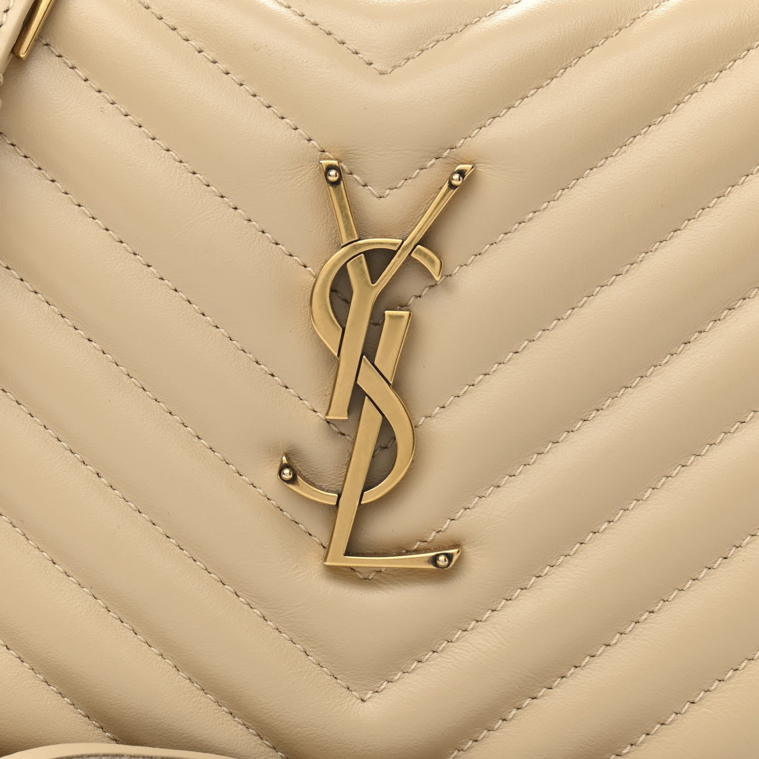 Saint Laurent Calfskin Matelasse Monogram Lou Camera Bag Ivory Natural 8 of 10
