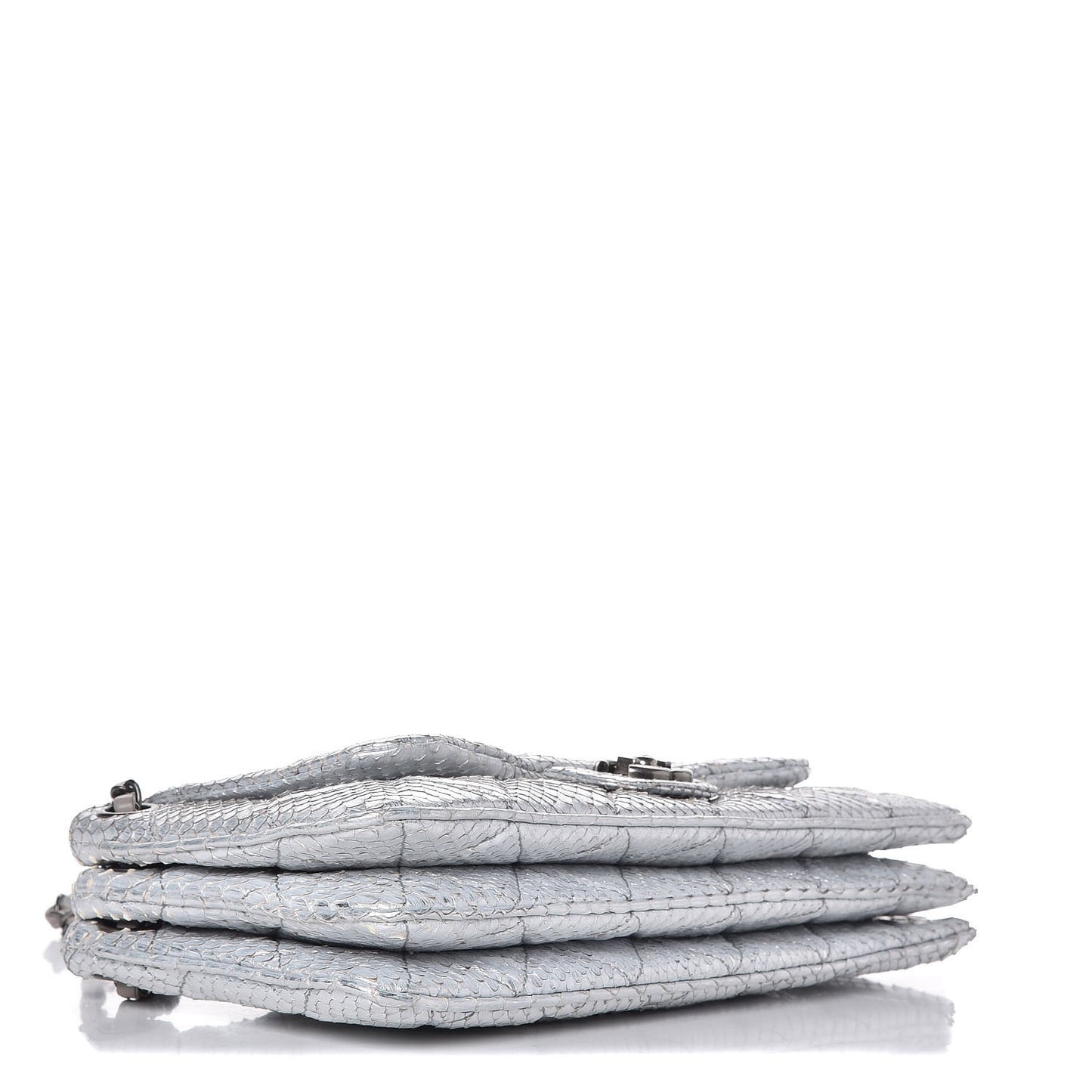 Metallic Python 3 Accordion Flap Silver