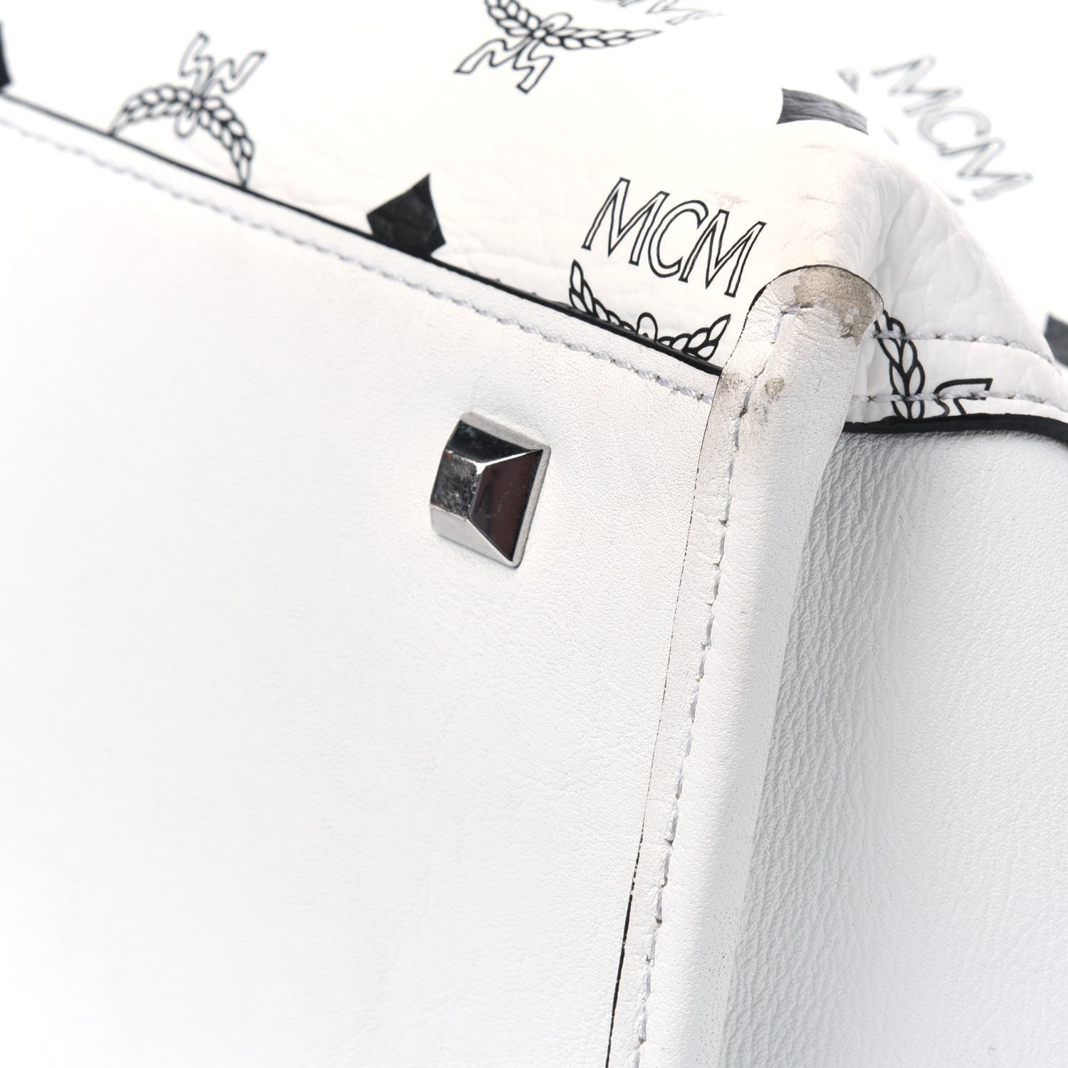 MCM Visetos Shopper Tote White 11 of 18