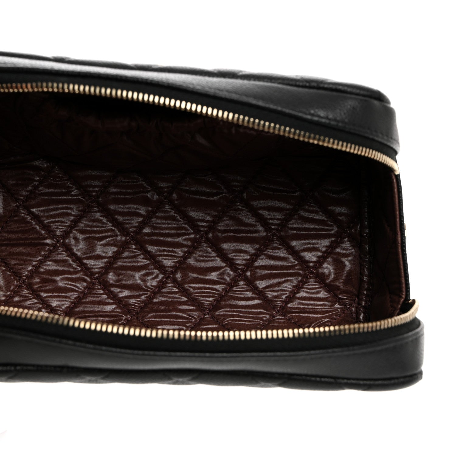 Chanel Caviar Quilted Toiletry Case With Chain Black 5 of 8