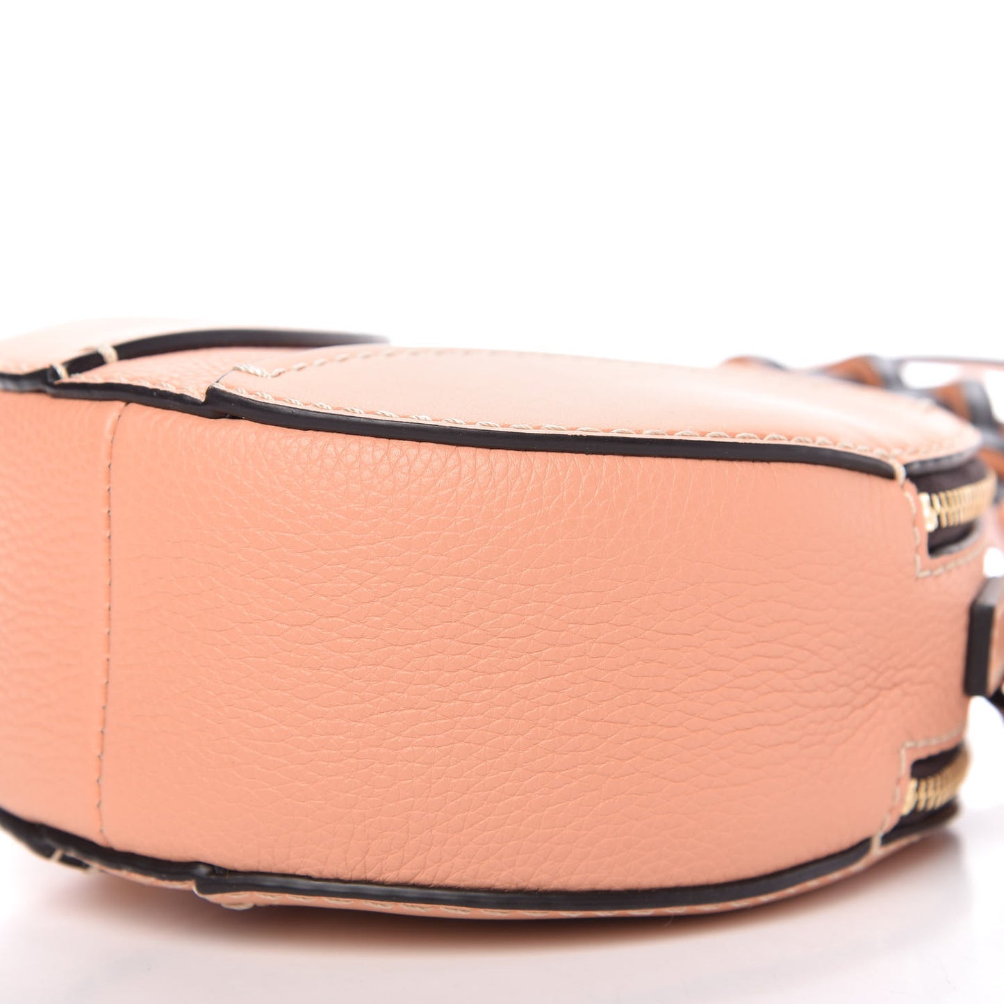 Grained Shiny Calfskin Mini Round Daria Bag Peach Bloom