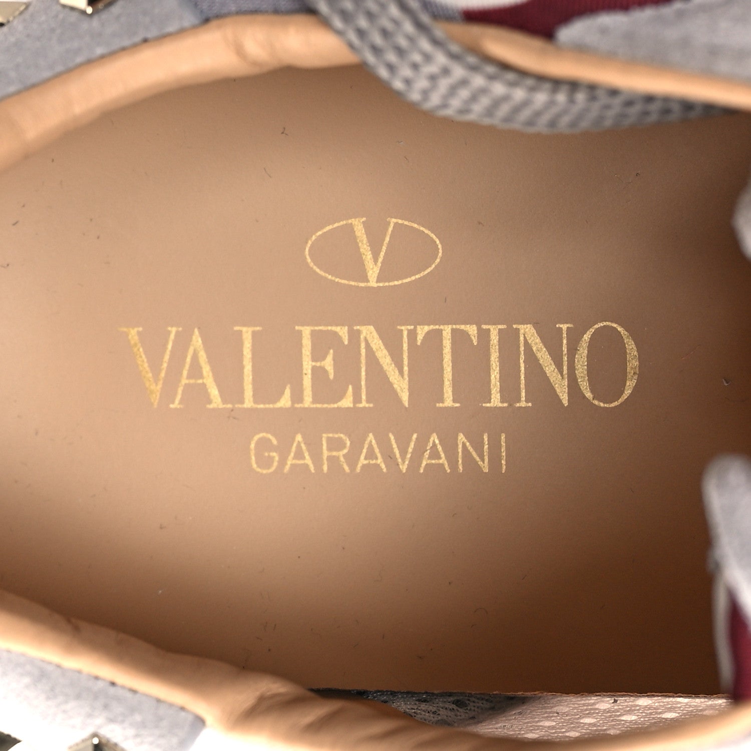 Valentino Garavani Suede Nylon Camouflage Womens Soul Rockstud Sneakers 37.5 Grey 8 of 8