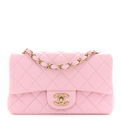Chanel Lambskin Quilted Mini Rectangular Flap Light Pink 1 of 11