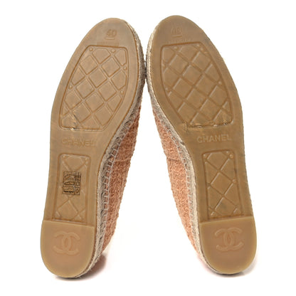 Chanel Tweed Lambskin CC Espadrilles 40 Dark Beige Light Brown 5 of 10