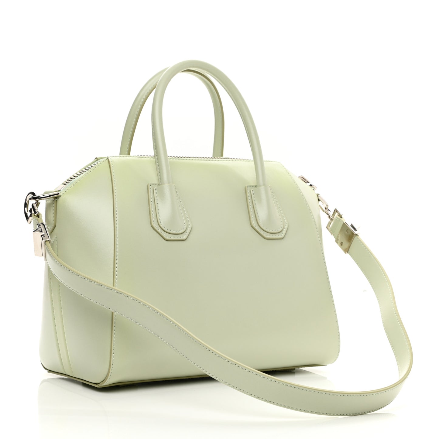 Shiny Lord Calfskin Small Antigona Aqua Green