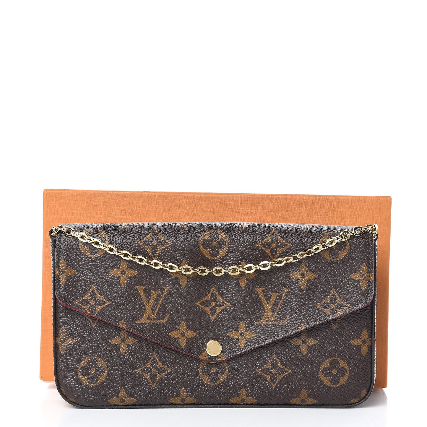 Monogram Pochette Felicie Chain Wallet Fuchsia