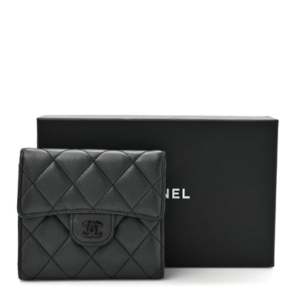 Chanel Lambskin Quilted Compact Flap Wallet So Black 11 of 11