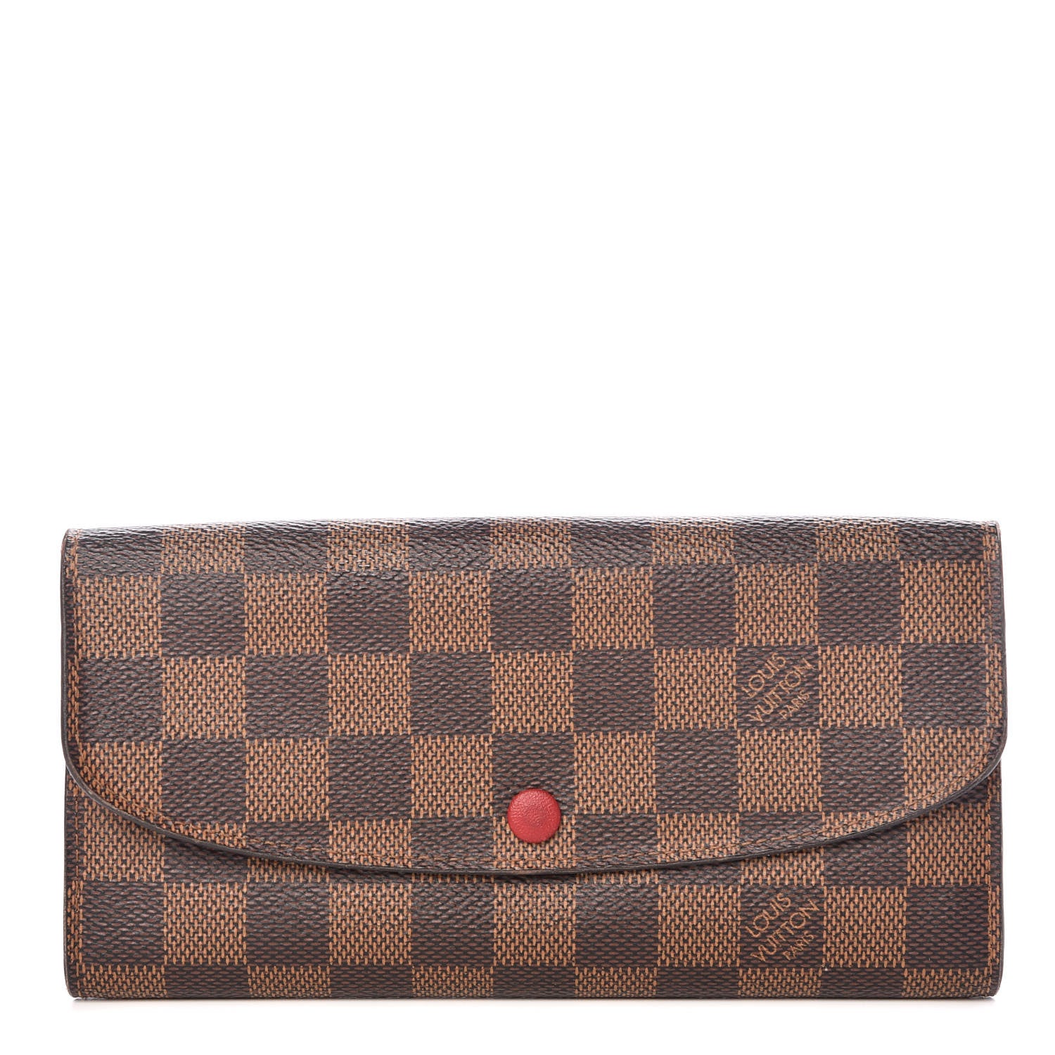 Louis Vuitton Damier Ebene Emilie Wallet Red 1 of 11
