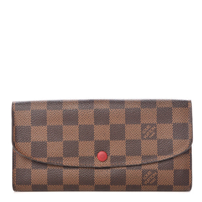 Louis Vuitton Damier Ebene Emilie Wallet Red 1 of 11