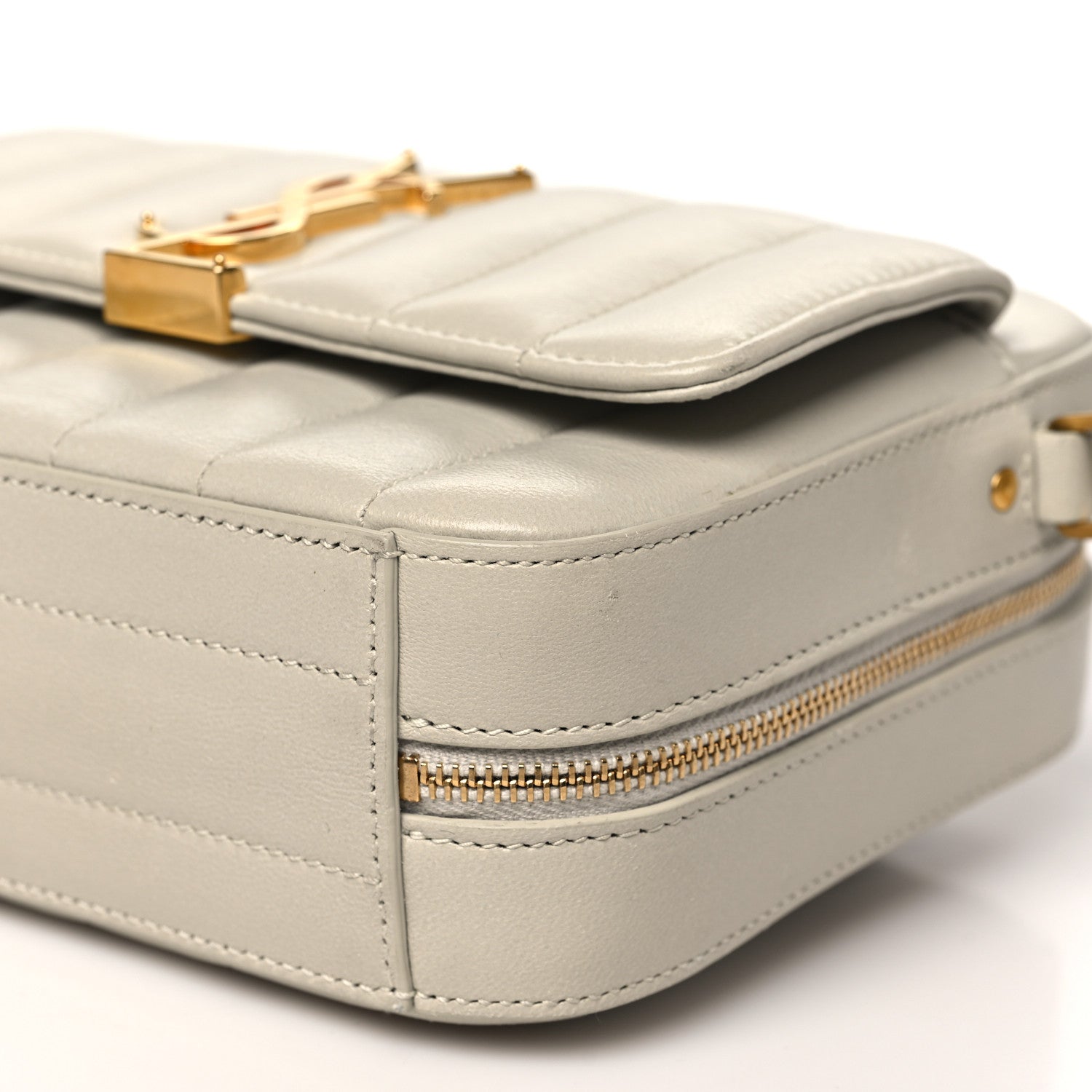 Saint Laurent Lambskin Matelasse Monogram Vicky Camera Bag White 20 of 23