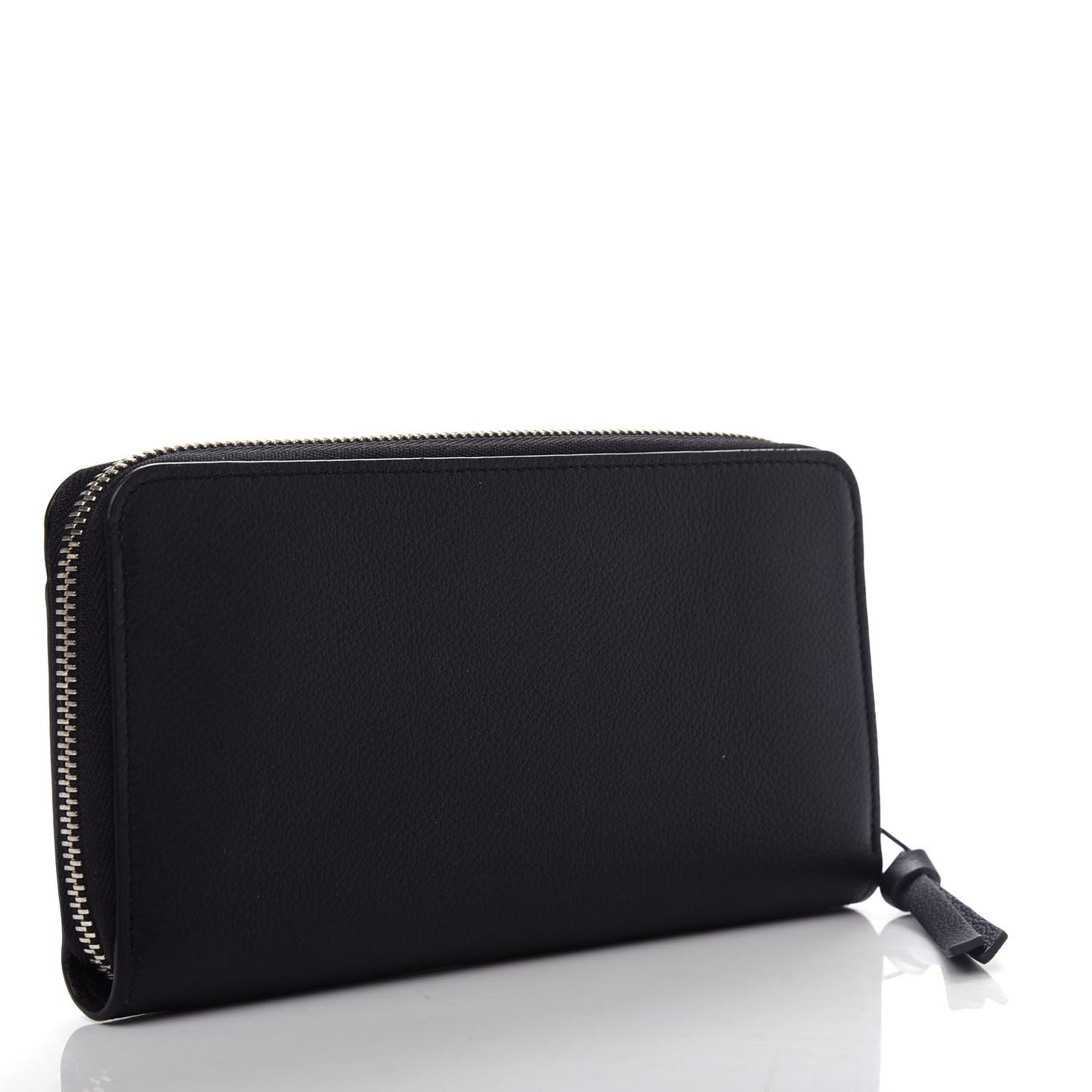 Calfskin Zippy Lockme Wallet Black
