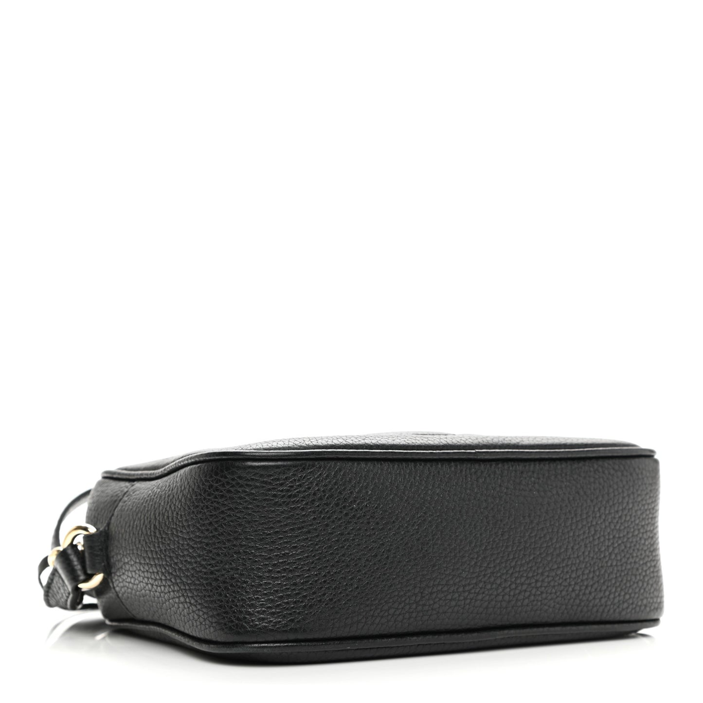 Pebbled Calfskin Small Soho Disco Bag Black