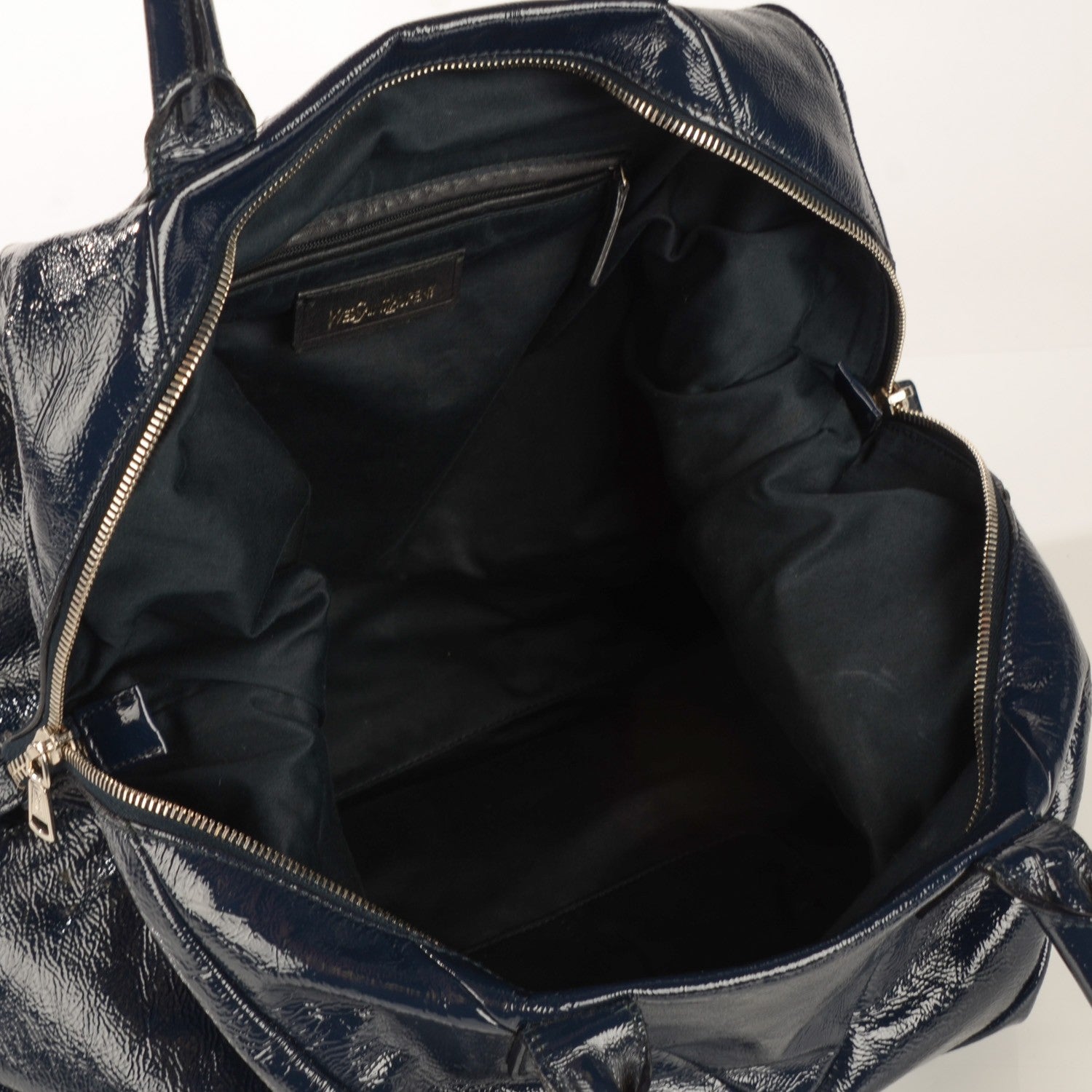 Saint Laurent Textured Patent Medium Easy Sac Navy 5 of 8