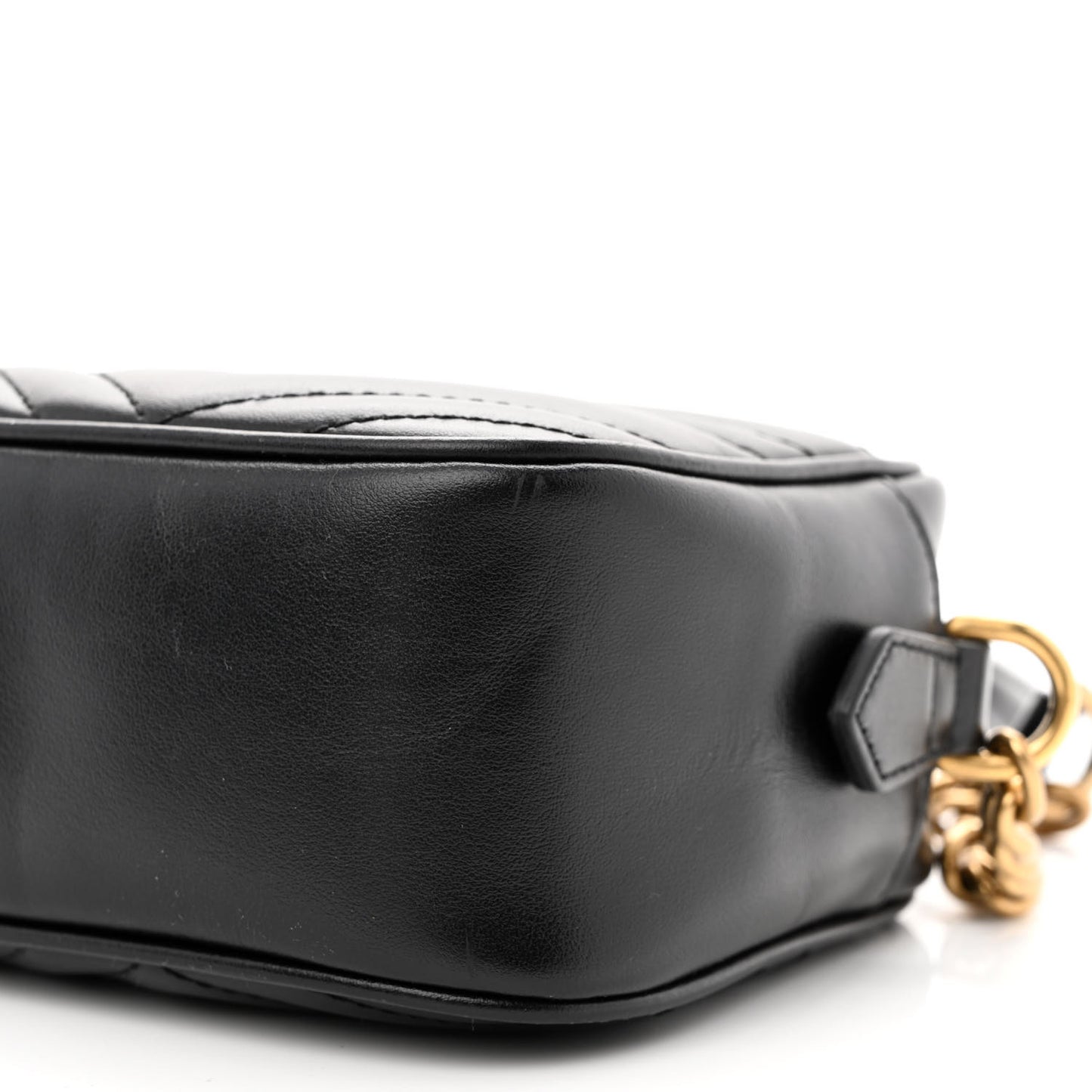 Calfskin Matelasse Small GG Marmont Chain Shoulder Bag Black